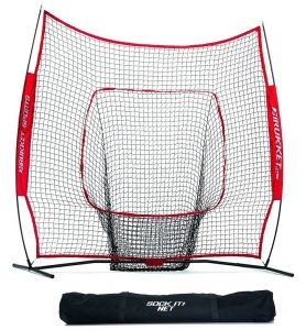 Baseball Practice Net - Rukket Sports 7 x 7 Baseball & Softball Practice Net with Bow Frame