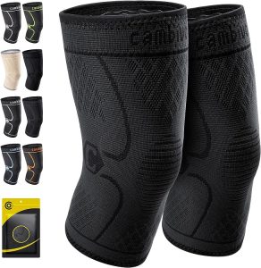 CAMBIVO 2 Pack Knee Brace, Knee Compression Sleeve for Men and Women